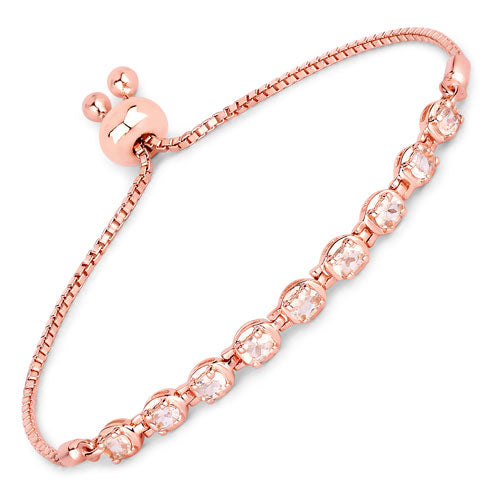 1.35 Carat Genuine Morganite .925 Sterling Silver Bracelet Bids.com