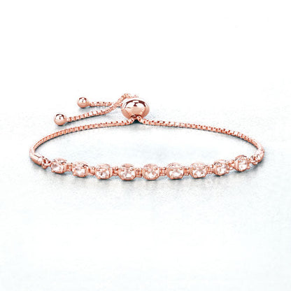 1.35 Carat Genuine Morganite .925 Sterling Silver Bracelet Bids.com