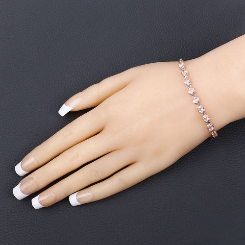 1.35 Carat Genuine Morganite .925 Sterling Silver Bracelet Bids.com
