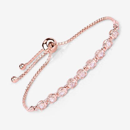 1.35 Carat Genuine Morganite .925 Sterling Silver Bracelet Bids.com