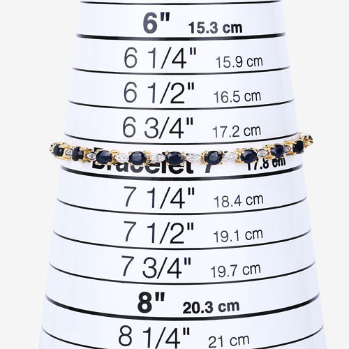 1.83 Carat Genuine Blue Sapphire and White Diamond .925 Sterling Silver Bracelet Bids.com