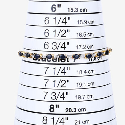 1.83 Carat Genuine Blue Sapphire and White Diamond .925 Sterling Silver Bracelet Bids.com