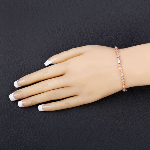 1.38 Carat Genuine Morganite and White Diamond .925 Sterling Silver Bracelet Bids.com