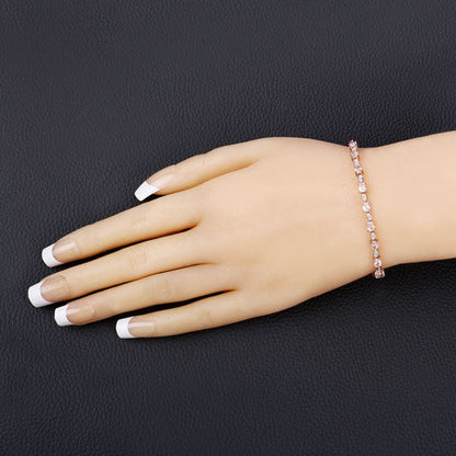 1.38 Carat Genuine Morganite and White Diamond .925 Sterling Silver Bracelet Bids.com
