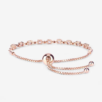 1.38 Carat Genuine Morganite and White Diamond .925 Sterling Silver Bracelet Bids.com