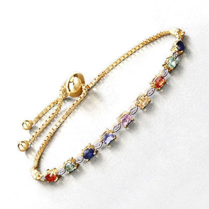 1.83 Carat Genuine Multi Sapphire .925 Sterling Silver Bracelet Bids.com
