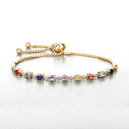 1.83 Carat Genuine Multi Sapphire .925 Sterling Silver Bracelet Bids.com