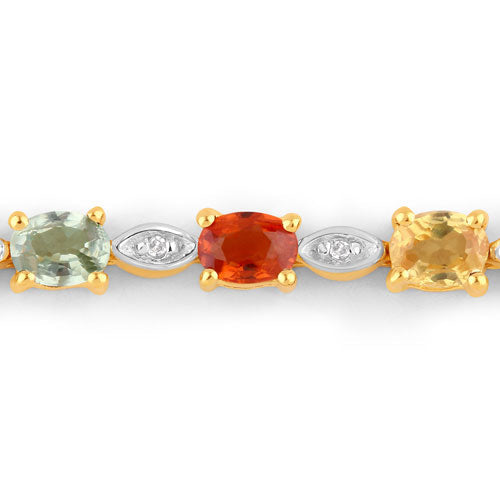 1.83 Carat Genuine Multi Sapphire .925 Sterling Silver Bracelet Bids.com