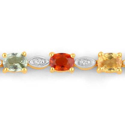 1.83 Carat Genuine Multi Sapphire .925 Sterling Silver Bracelet Bids.com