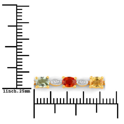 1.83 Carat Genuine Multi Sapphire .925 Sterling Silver Bracelet Bids.com