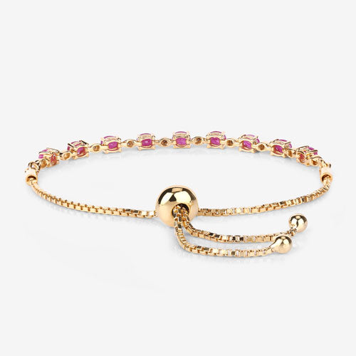 2.01 Carat Genuine Ruby and White Diamond .925 Sterling Silver Bracelet Bids.com