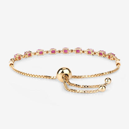 2.01 Carat Genuine Ruby and White Diamond .925 Sterling Silver Bracelet Bids.com