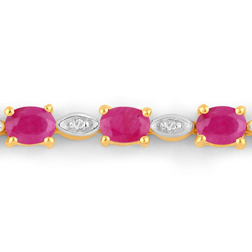 2.01 Carat Genuine Ruby and White Diamond .925 Sterling Silver Bracelet Bids.com