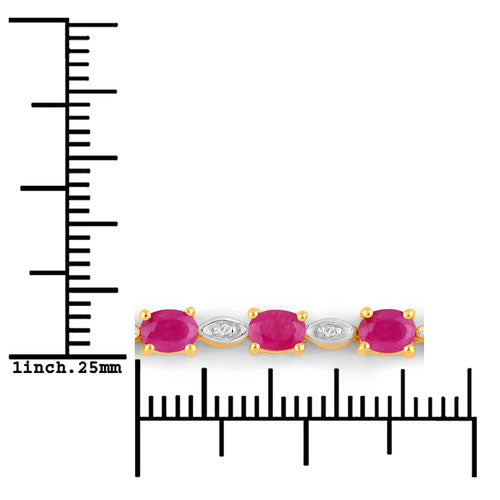 2.01 Carat Genuine Ruby and White Diamond .925 Sterling Silver Bracelet Bids.com