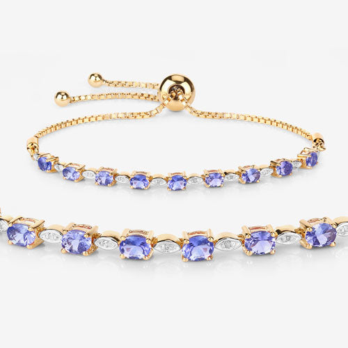 1.56 Carat Genuine Tanzanite and White Diamond .925 Sterling Silver Bracelet Bids.com