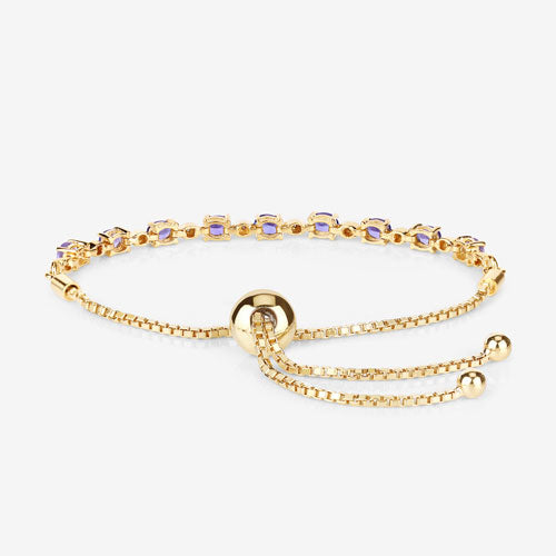1.56 Carat Genuine Tanzanite and White Diamond .925 Sterling Silver Bracelet Bids.com