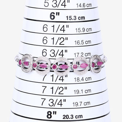 1.65 Carat Genuine Ruby and White Diamond .925 Sterling Silver Bracelet Bids.com