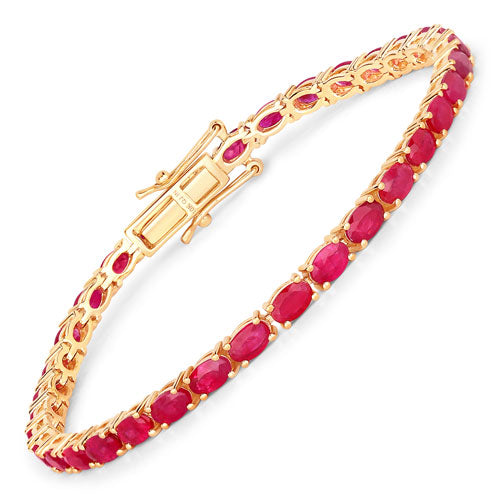 9.18 Carat Genuine Ruby 10K Yellow Gold Bracelet Bids.com