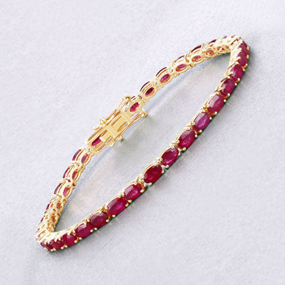 9.18 Carat Genuine Ruby 10K Yellow Gold Bracelet Bids.com