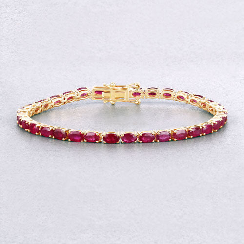 9.18 Carat Genuine Ruby 10K Yellow Gold Bracelet Bids.com