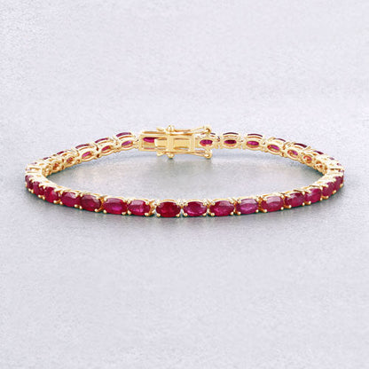 9.18 Carat Genuine Ruby 10K Yellow Gold Bracelet Bids.com