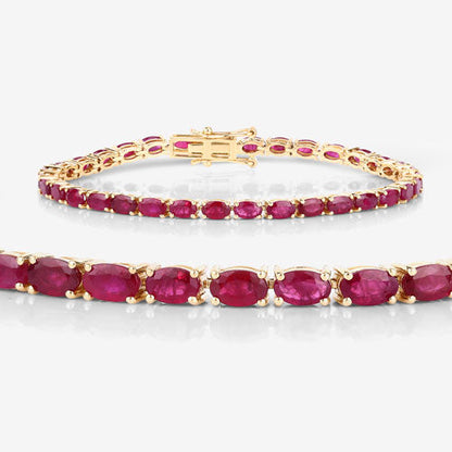 9.18 Carat Genuine Ruby 10K Yellow Gold Bracelet Bids.com