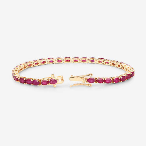 9.18 Carat Genuine Ruby 10K Yellow Gold Bracelet Bids.com