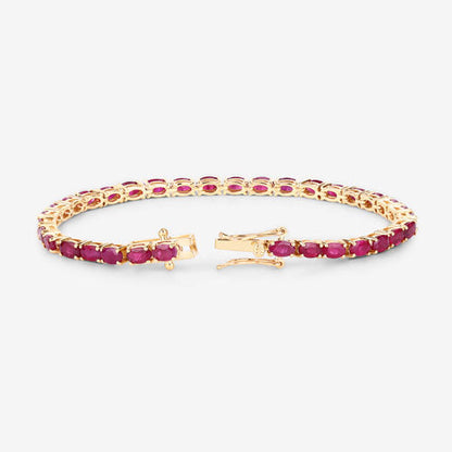9.18 Carat Genuine Ruby 10K Yellow Gold Bracelet Bids.com