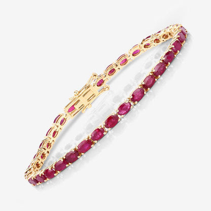 9.18 Carat Genuine Ruby 10K Yellow Gold Bracelet Bids.com