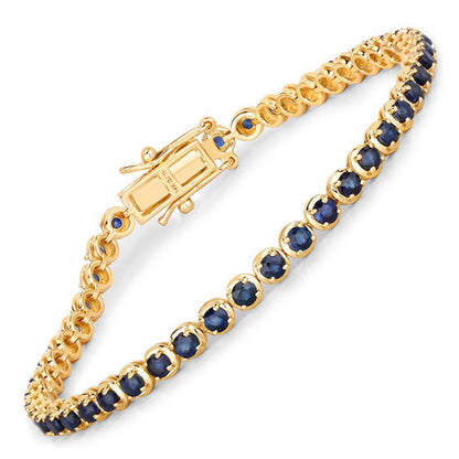 3.13 Carat Genuine Blue Sapphire 14K Yellow Gold Bracelet Bids.com