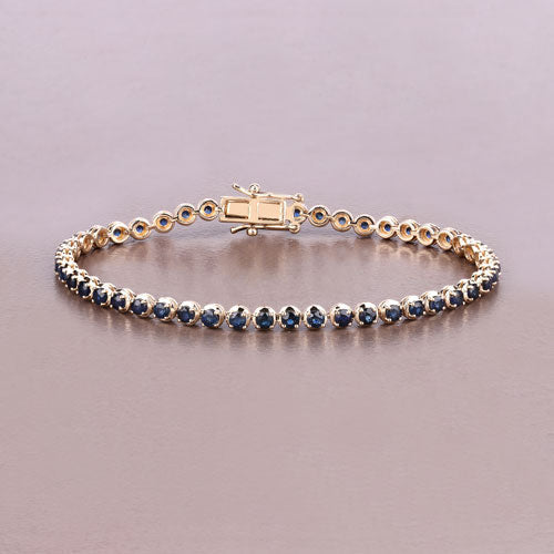 3.13 Carat Genuine Blue Sapphire 14K Yellow Gold Bracelet Bids.com