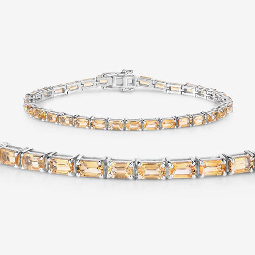 12.80 Carat Genuine Citrine .925 Sterling Silver Bracelet Bids.com