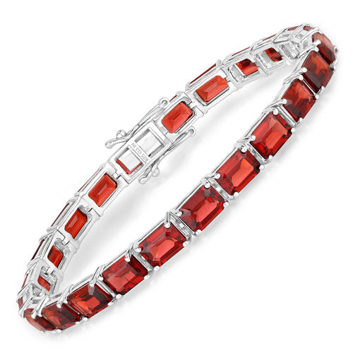 27.60 Carat Genuine Garnet .925 Sterling Silver Bracelet Bids.com