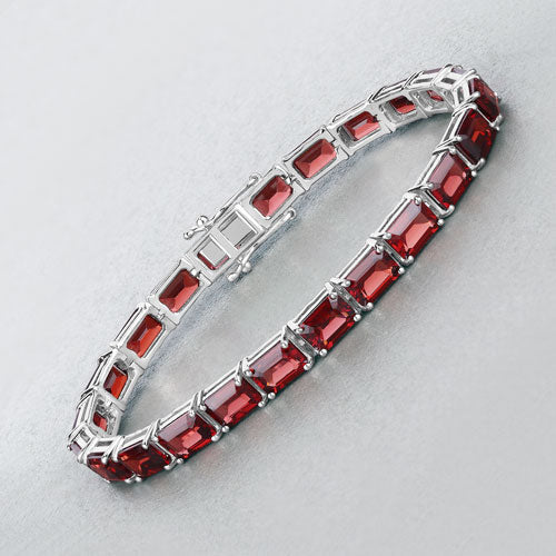 27.60 Carat Genuine Garnet .925 Sterling Silver Bracelet Bids.com
