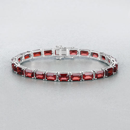 27.60 Carat Genuine Garnet .925 Sterling Silver Bracelet Bids.com