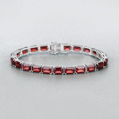27.60 Carat Genuine Garnet .925 Sterling Silver Bracelet Bids.com