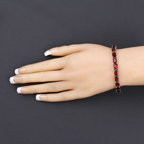 27.60 Carat Genuine Garnet .925 Sterling Silver Bracelet Bids.com