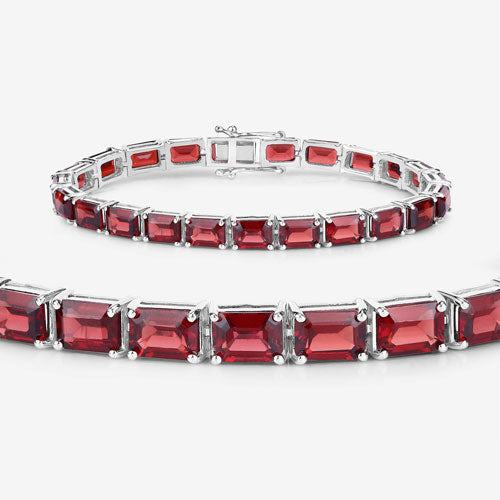 27.60 Carat Genuine Garnet .925 Sterling Silver Bracelet Bids.com