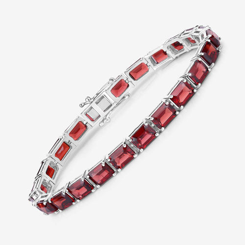 27.60 Carat Genuine Garnet .925 Sterling Silver Bracelet Bids.com