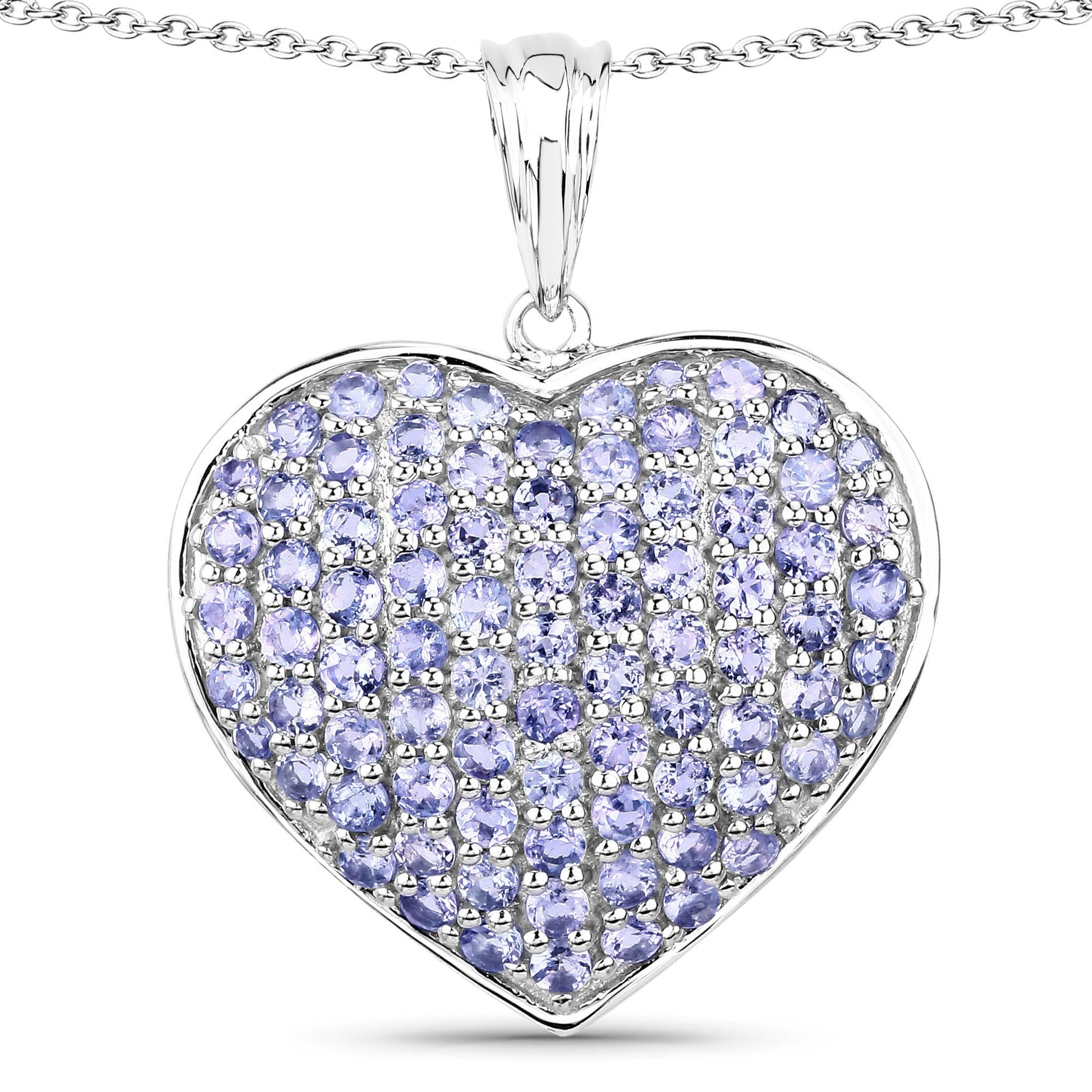 4.86 Carat Genuine Tanzanite .925 Sterling Silver Pendant Bids.com