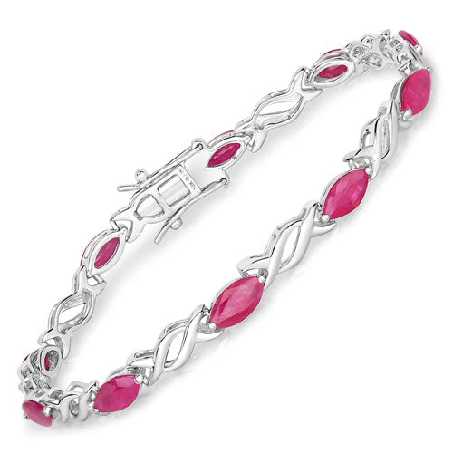 5.00 Carat Genuine Ruby 10K White Gold Bracelet Bids.com