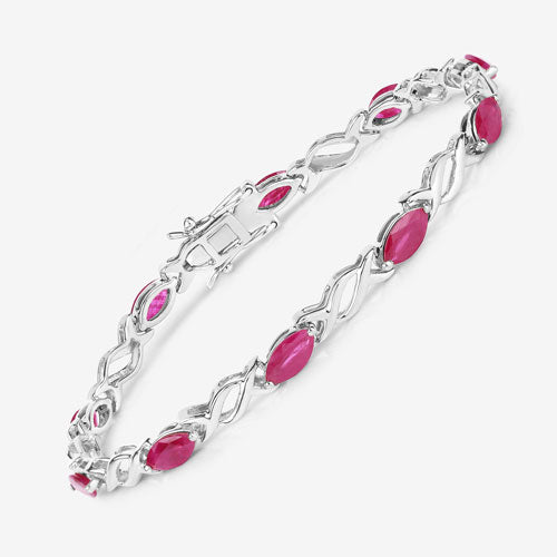 5.00 Carat Genuine Ruby 10K White Gold Bracelet Bids.com