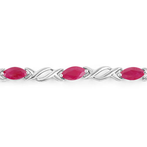 5.00 Carat Genuine Ruby 10K White Gold Bracelet Bids.com