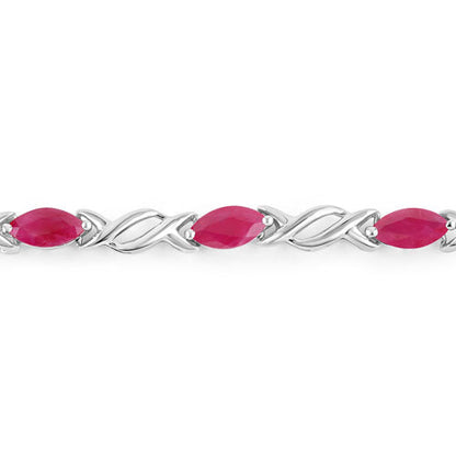 5.00 Carat Genuine Ruby 10K White Gold Bracelet Bids.com
