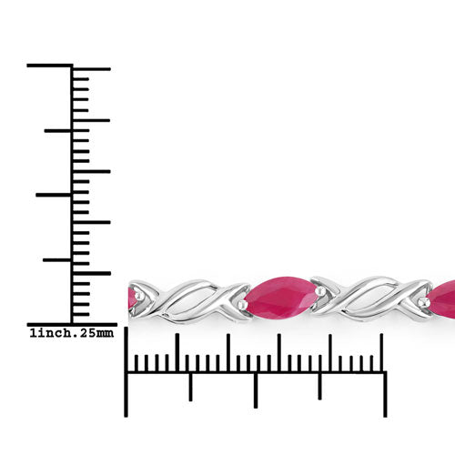 5.00 Carat Genuine Ruby 10K White Gold Bracelet Bids.com
