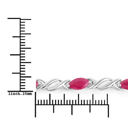 5.00 Carat Genuine Ruby 10K White Gold Bracelet Bids.com