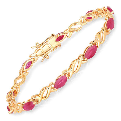 5.00 Carat Genuine Ruby 10K Yellow Gold Bracelet Bids.com