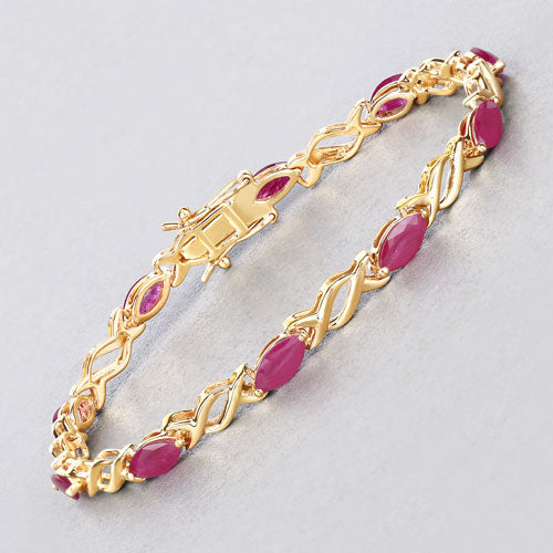 5.00 Carat Genuine Ruby 10K Yellow Gold Bracelet Bids.com