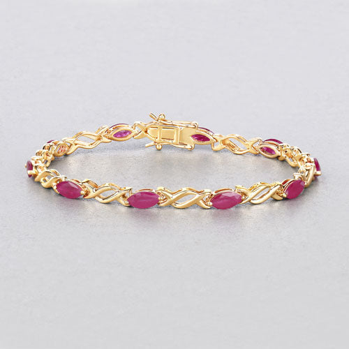 5.00 Carat Genuine Ruby 10K Yellow Gold Bracelet Bids.com