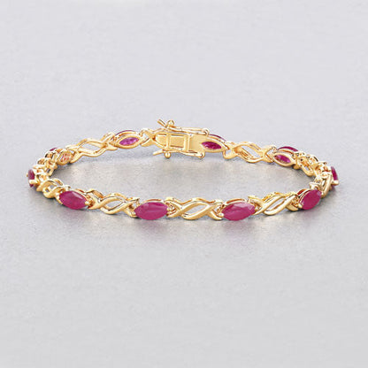 5.00 Carat Genuine Ruby 10K Yellow Gold Bracelet Bids.com
